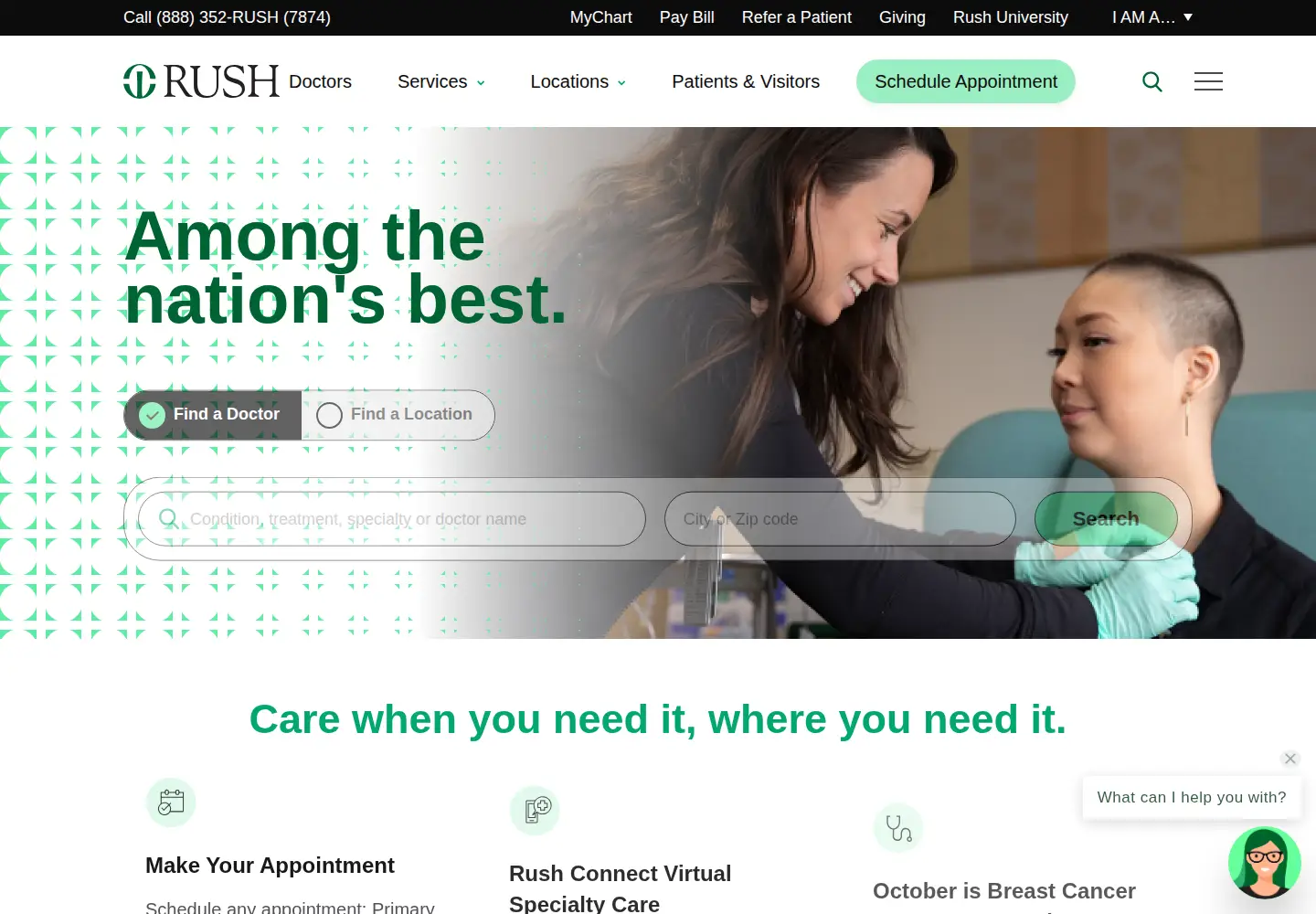 Screenshot of rush.edu