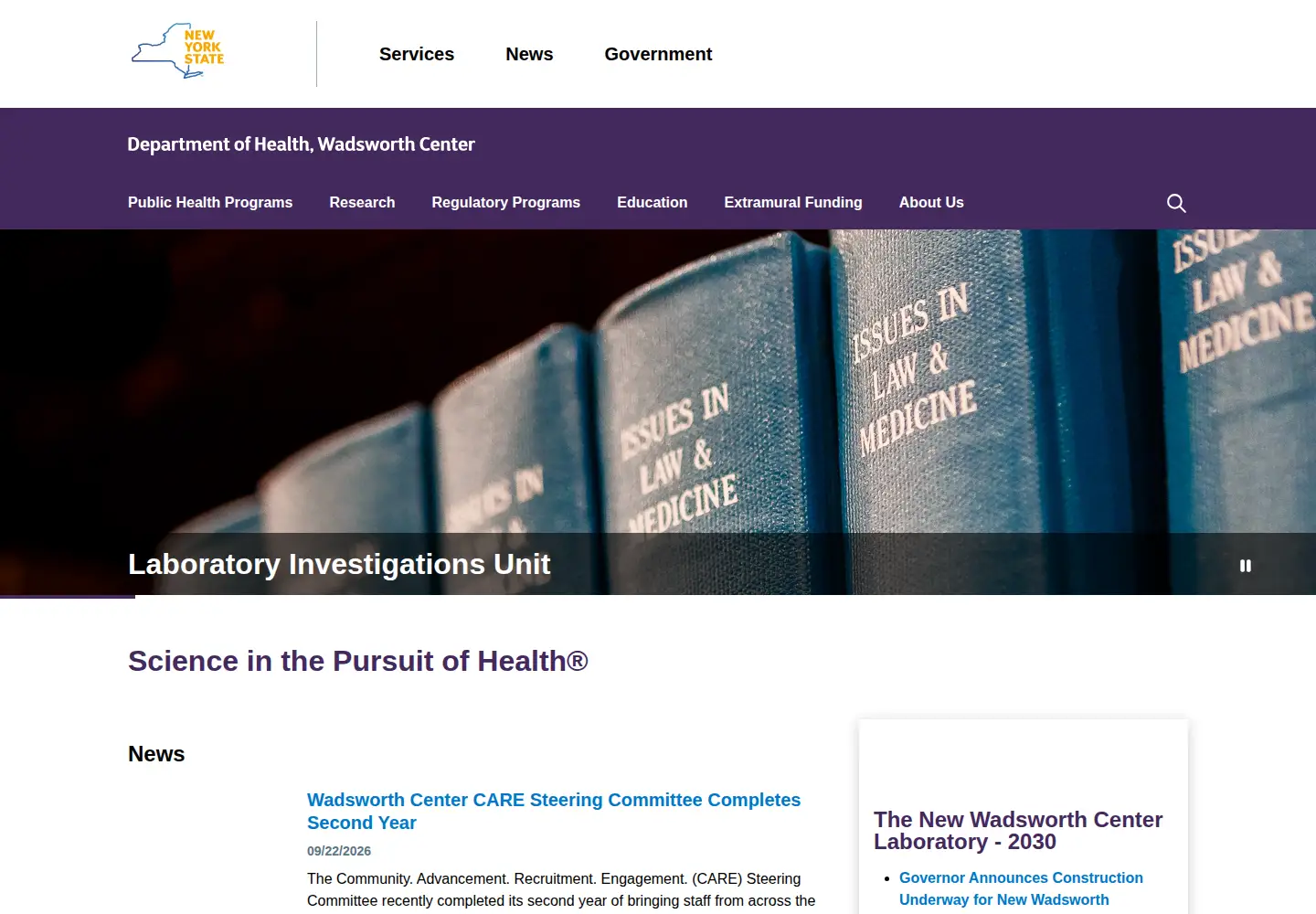 Screenshot of wadsworth.org