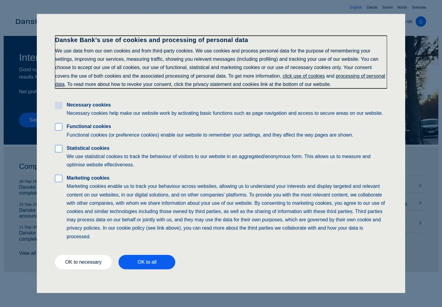 Screenshot of danskebank.com