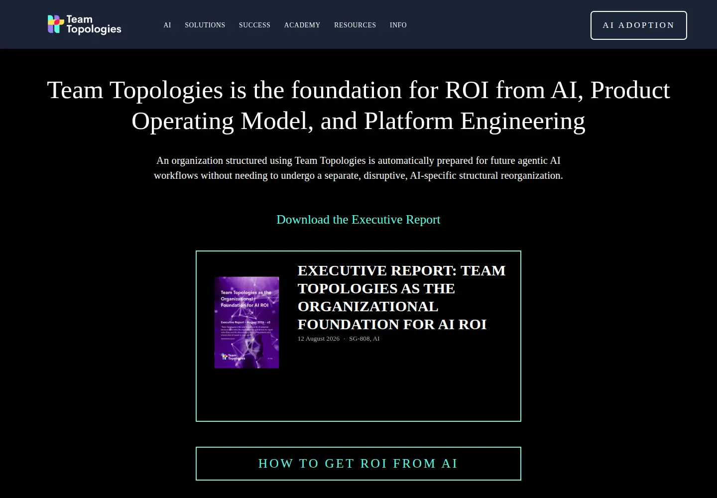 Captured homepage of teamtopologies.com in the current scan