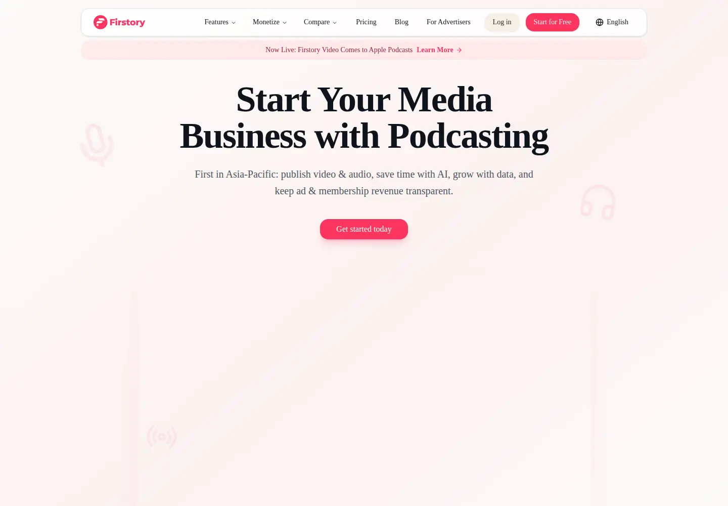 Screenshot of firstory.me
