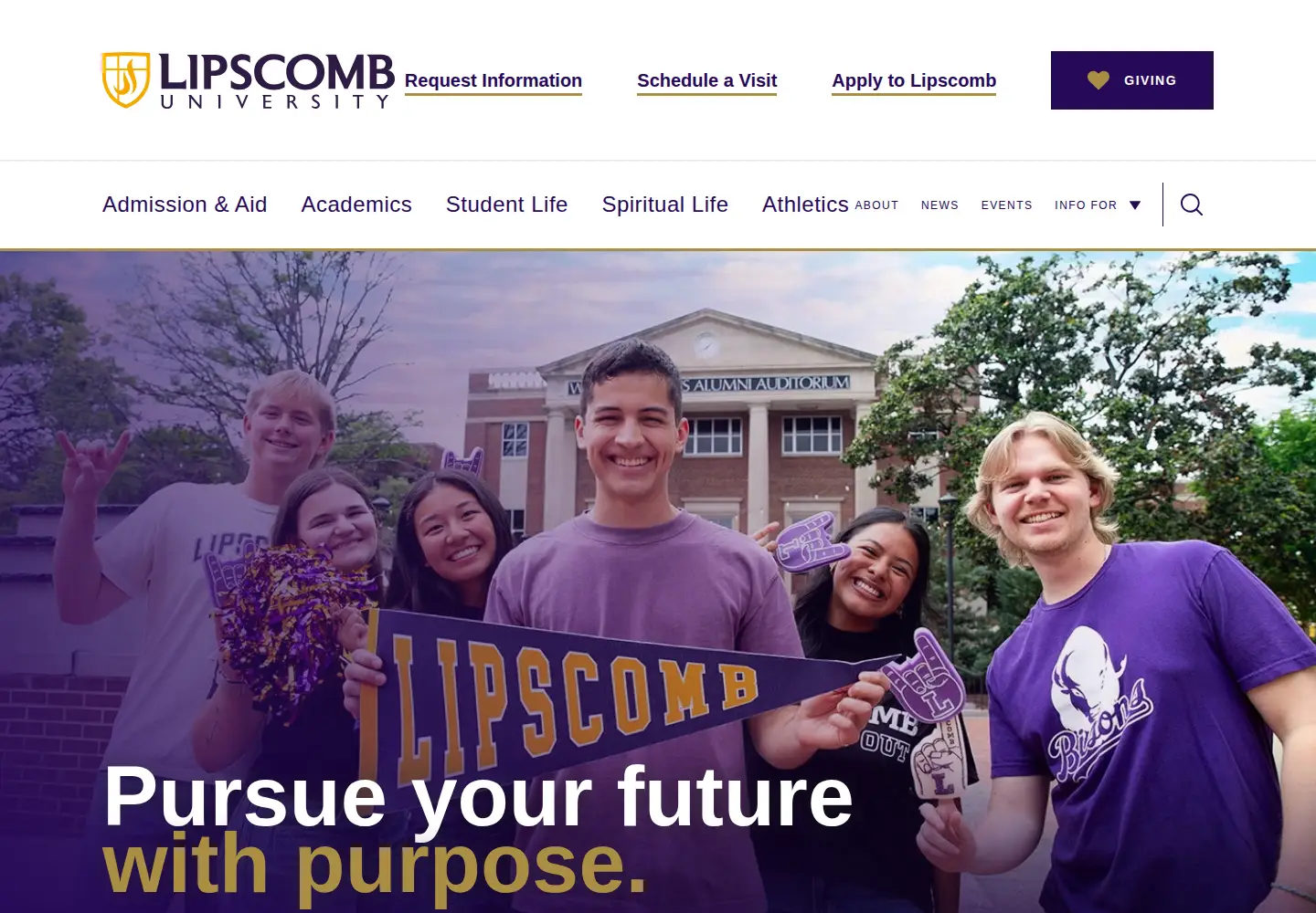 Screenshot of lipscomb.edu