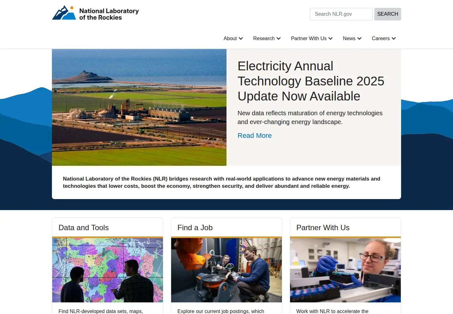 Screenshot of nlr.gov