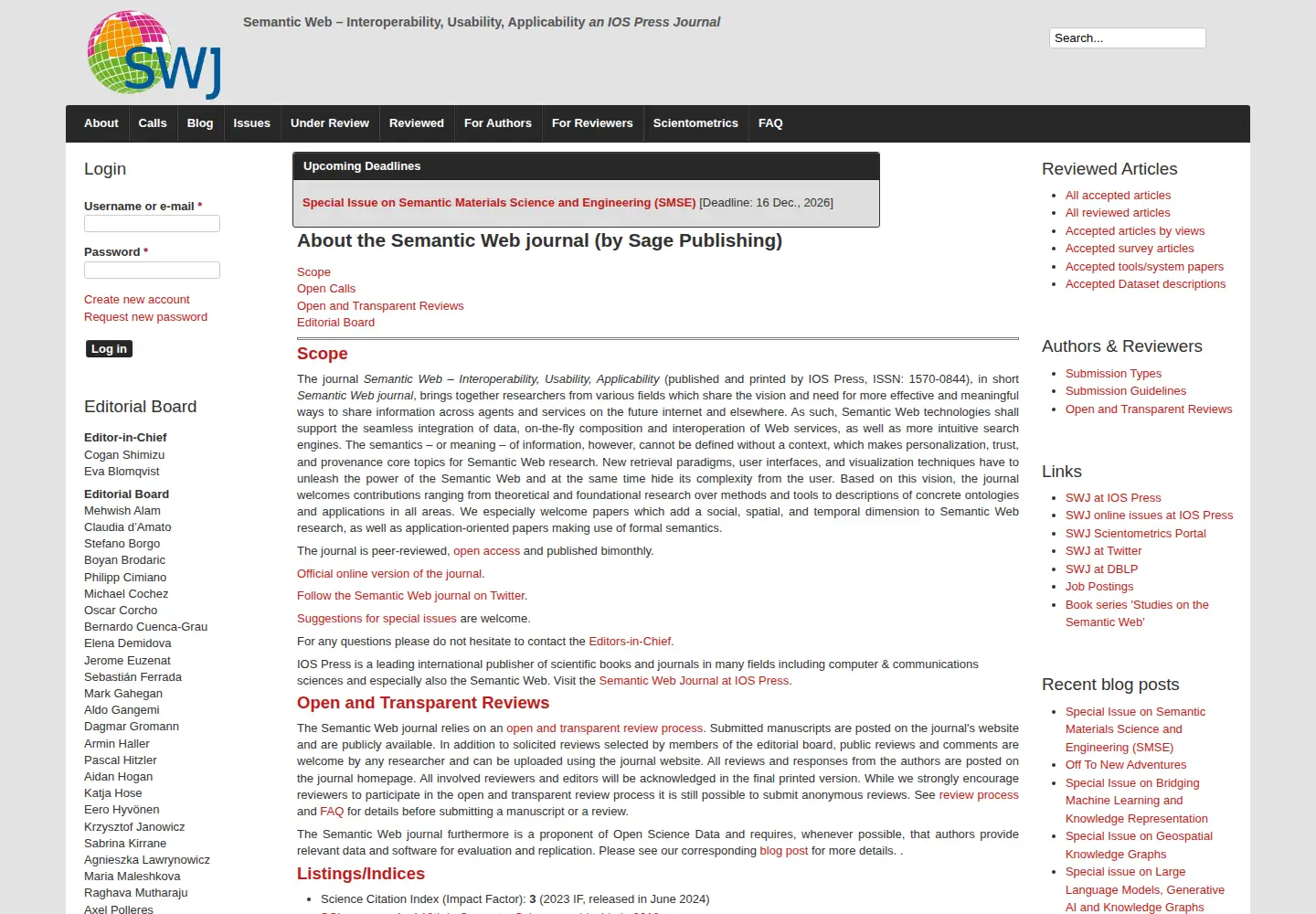 Screenshot of semantic-web-journal.net