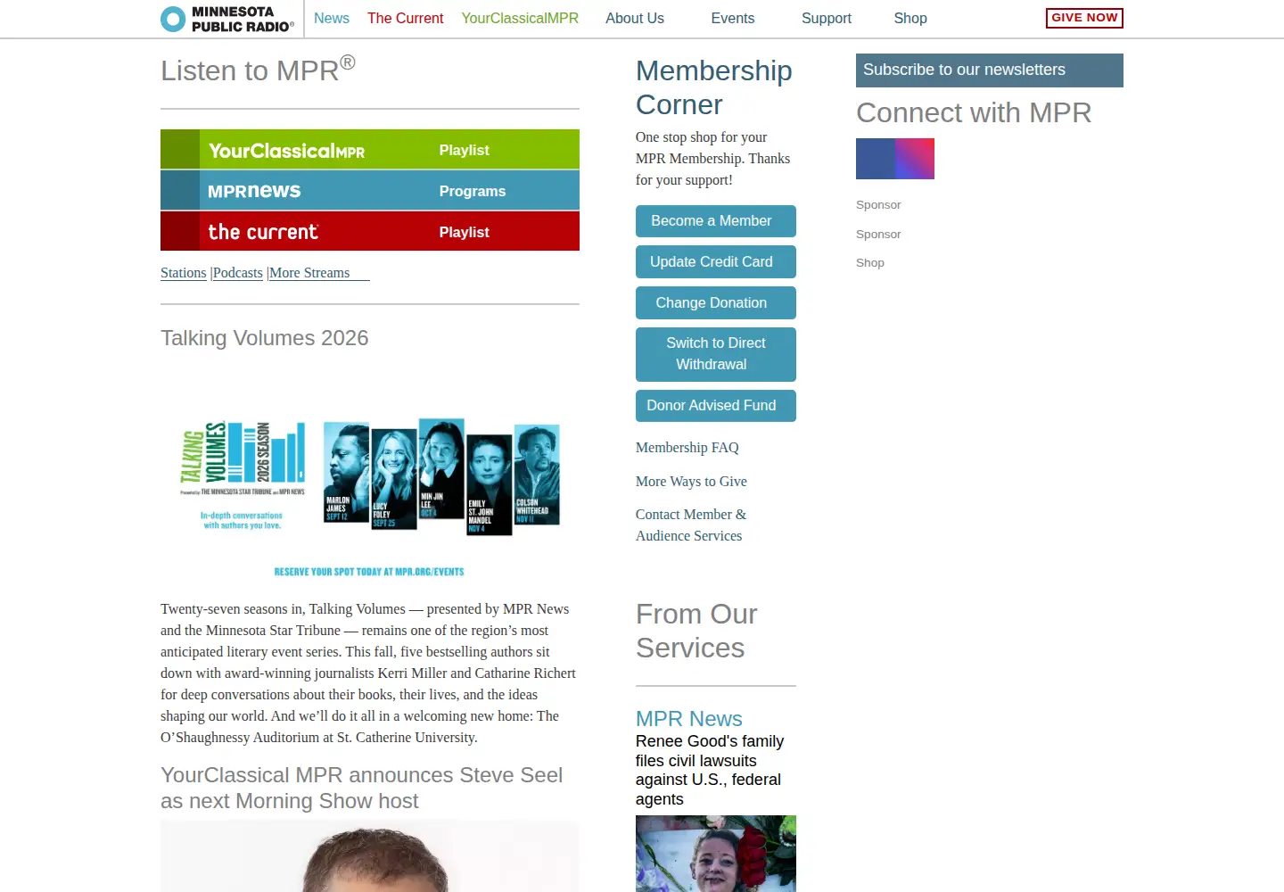 Screenshot of mpr.org