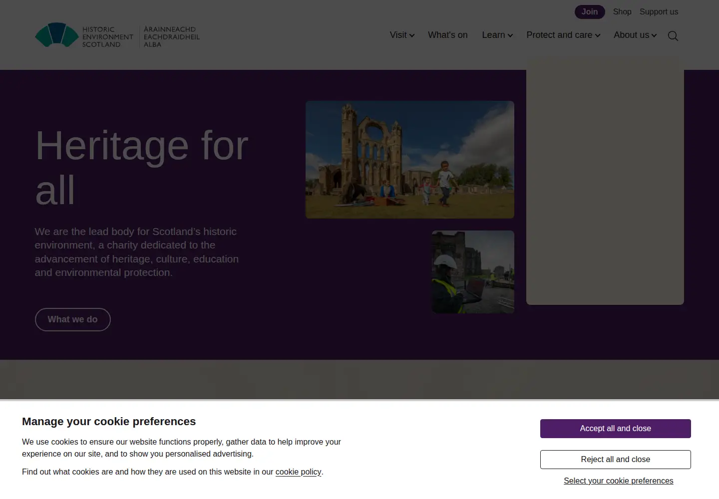 Screenshot of historicenvironment.scot