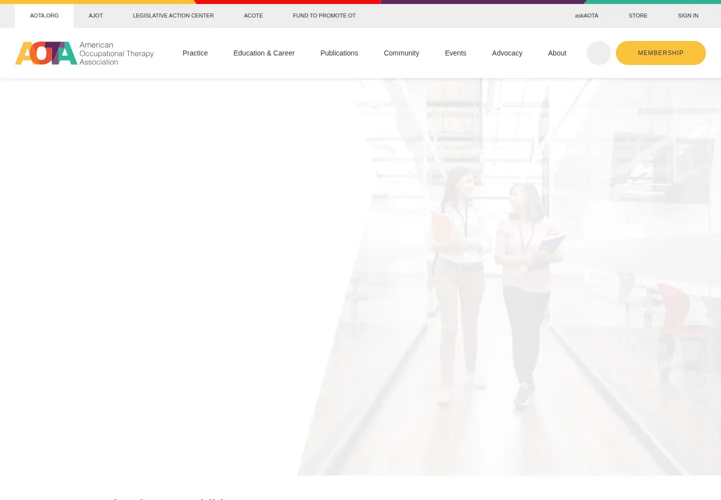 Screenshot of aota.org