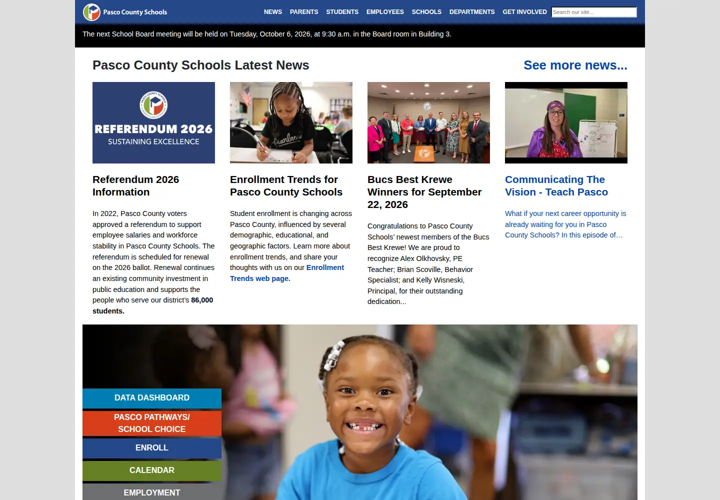 Screenshot of pasco.k12.fl.us