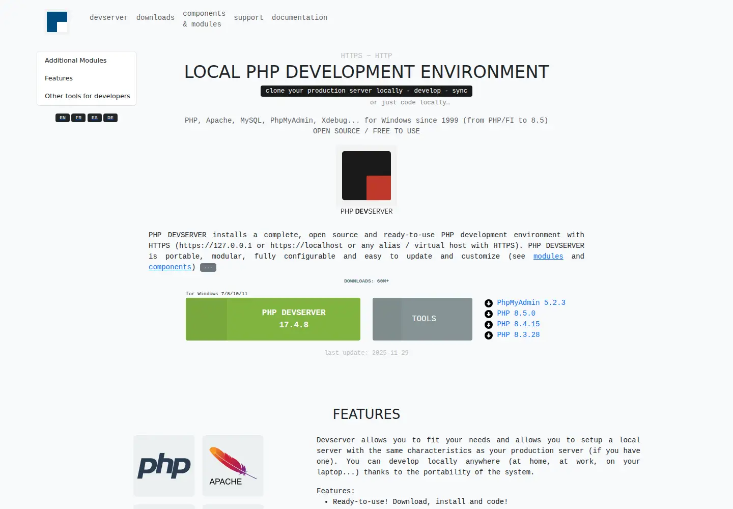 Screenshot of easyphp.org