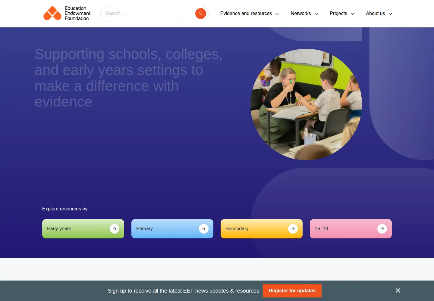 Screenshot of educationendowmentfoundation.org.uk