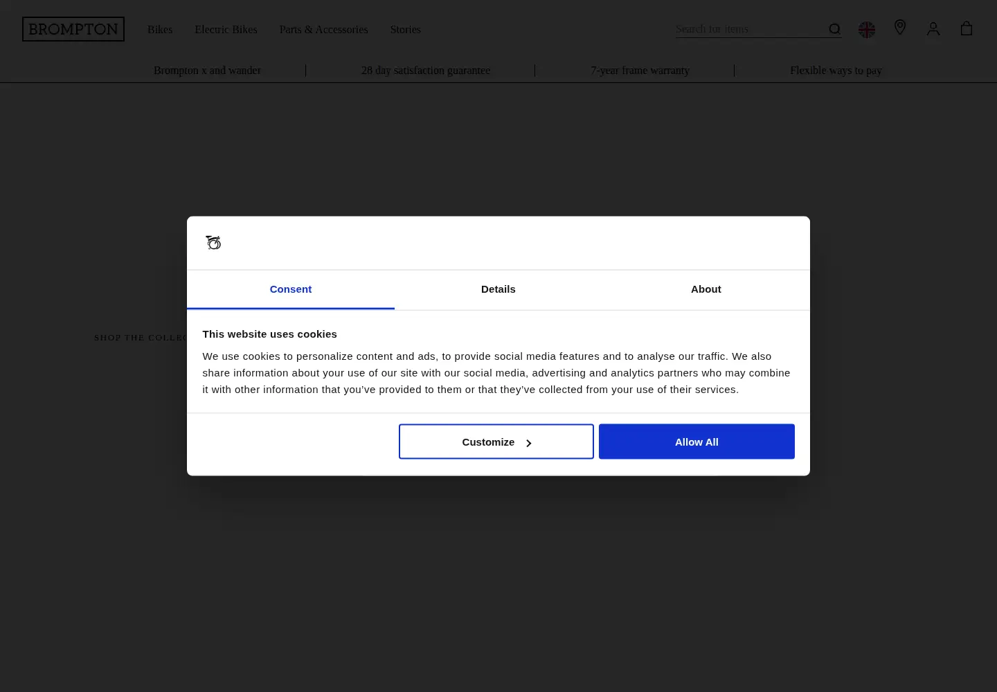 Screenshot of brompton.com