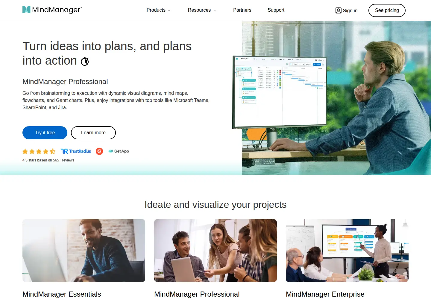 Screenshot of mindjet.com