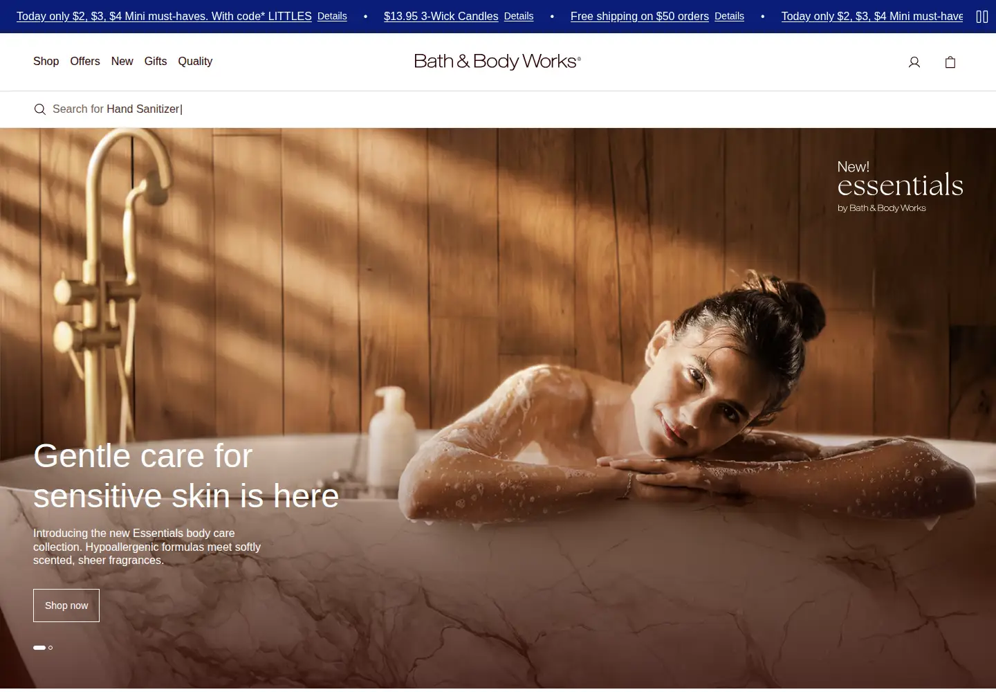 Screenshot of bathandbodyworks.com
