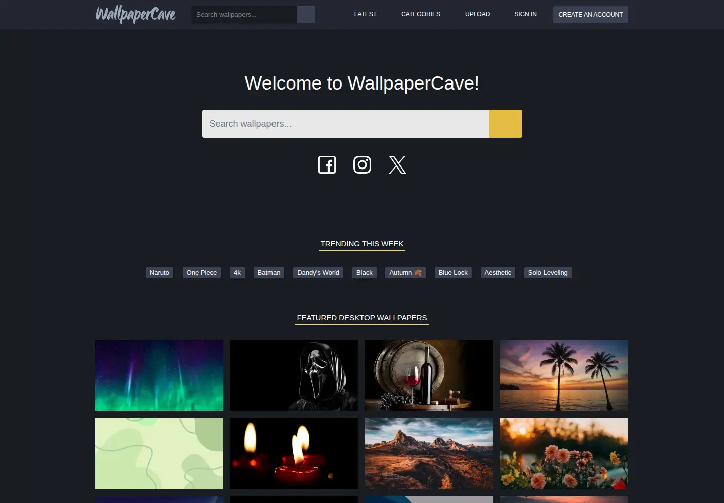 Screenshot of wallpapercave.com