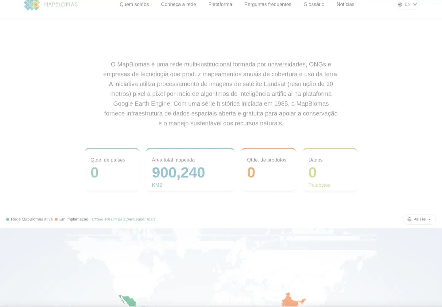 Screenshot of mapbiomas.org