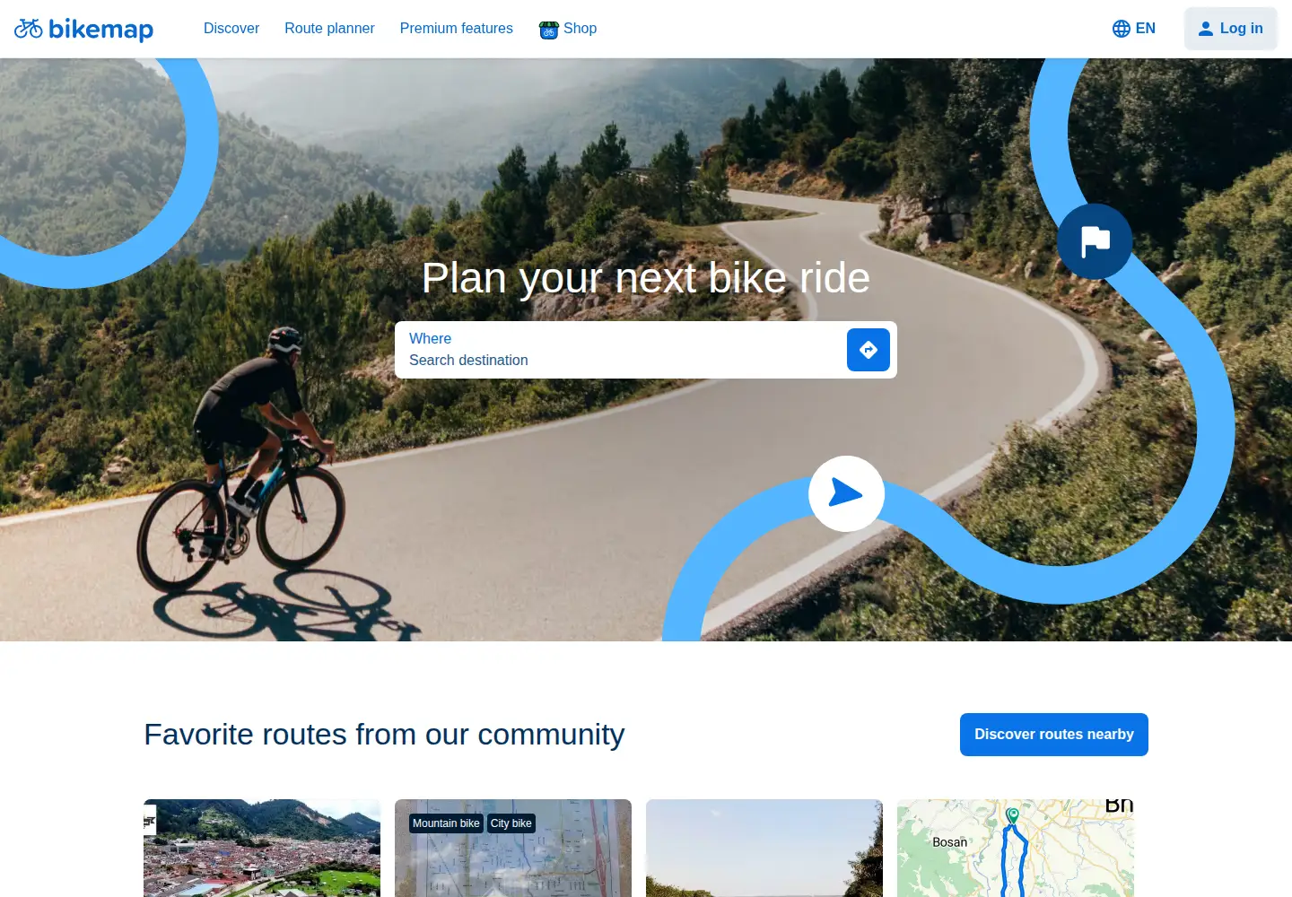 Screenshot of bikemap.net
