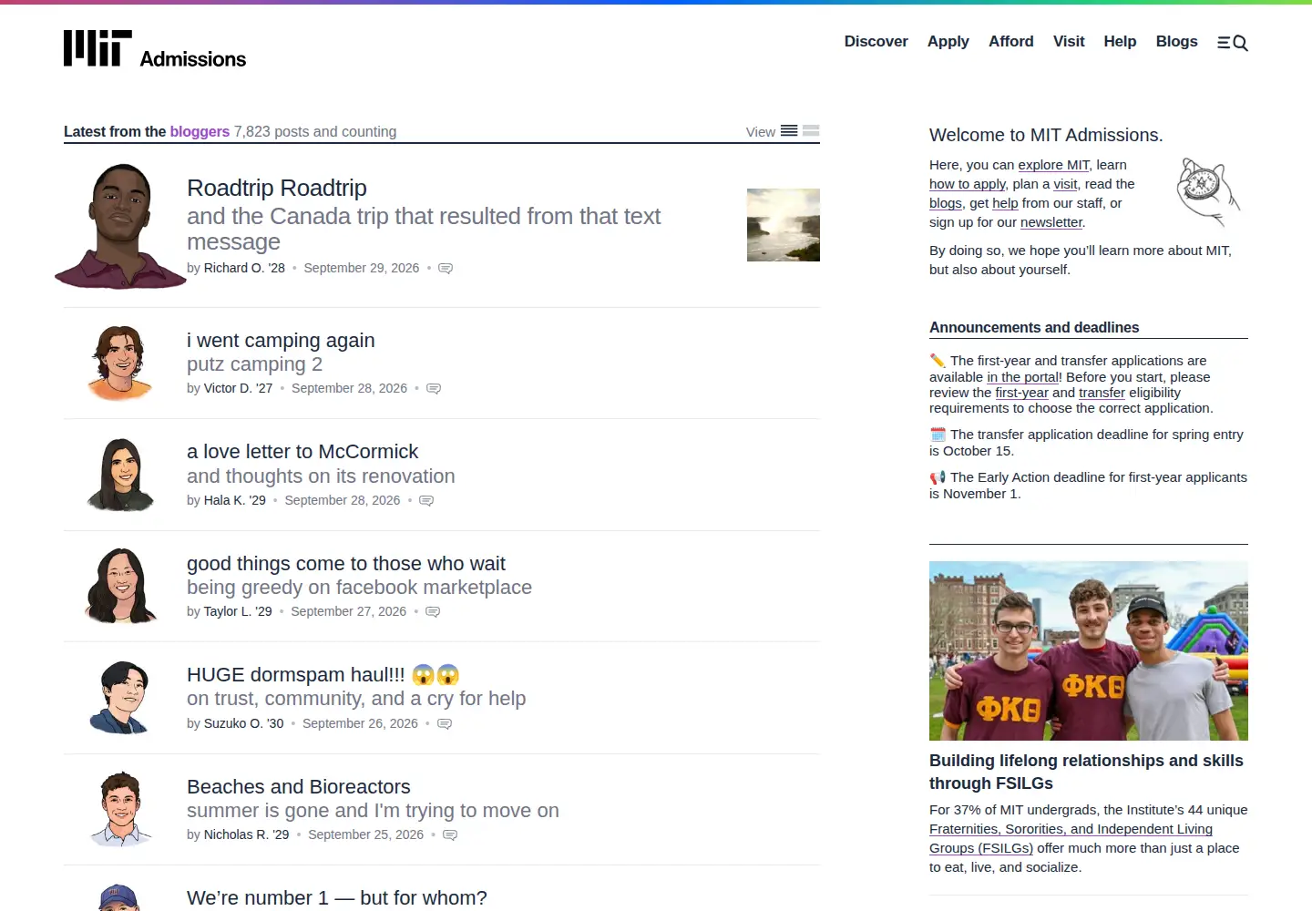 Screenshot of mitadmissions.org