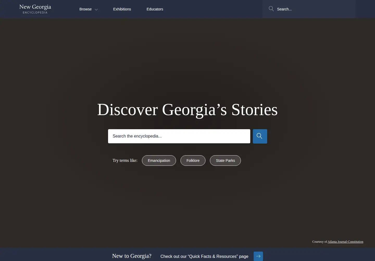 Screenshot of georgiaencyclopedia.org