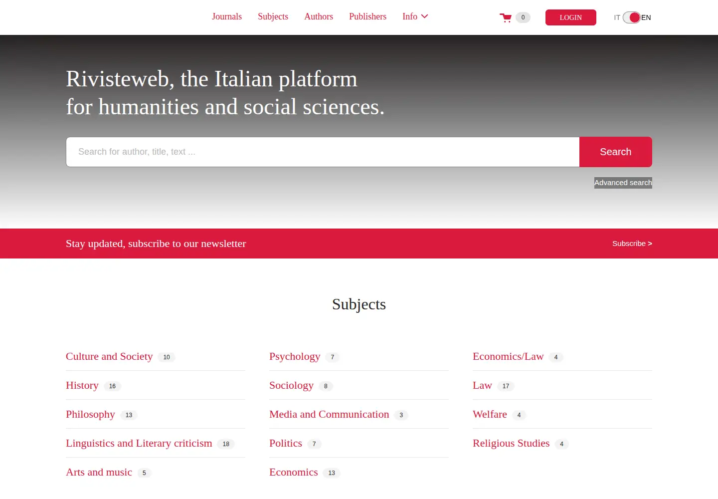 Screenshot of rivisteweb.it