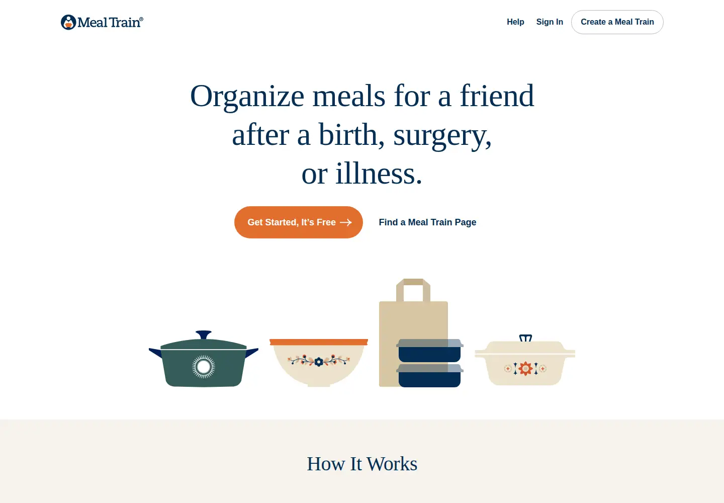 Screenshot of mealtrain.com