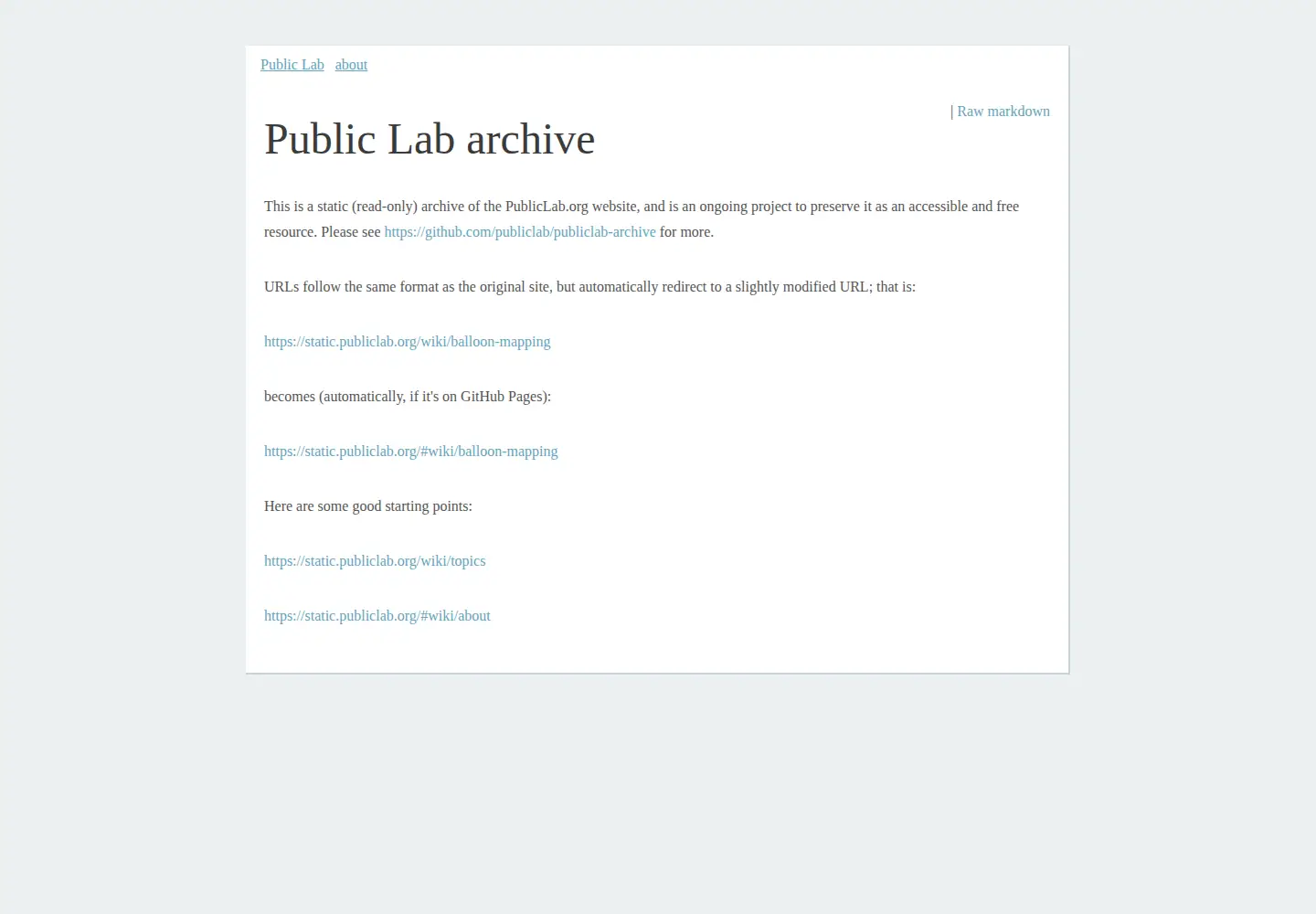 Screenshot of publiclab.org