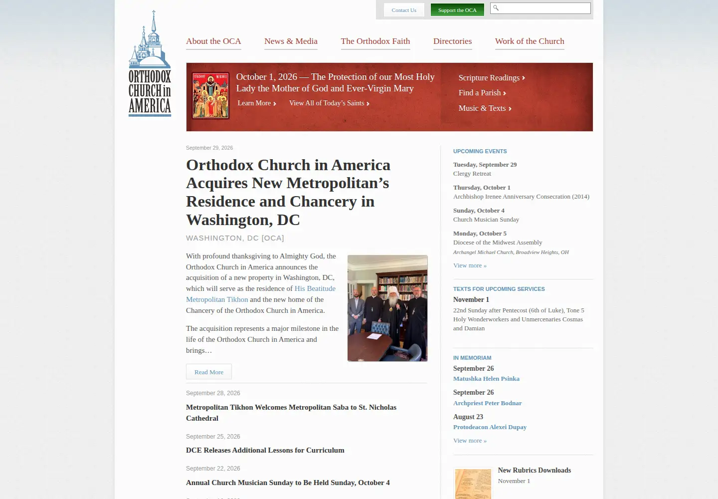 Screenshot of oca.org