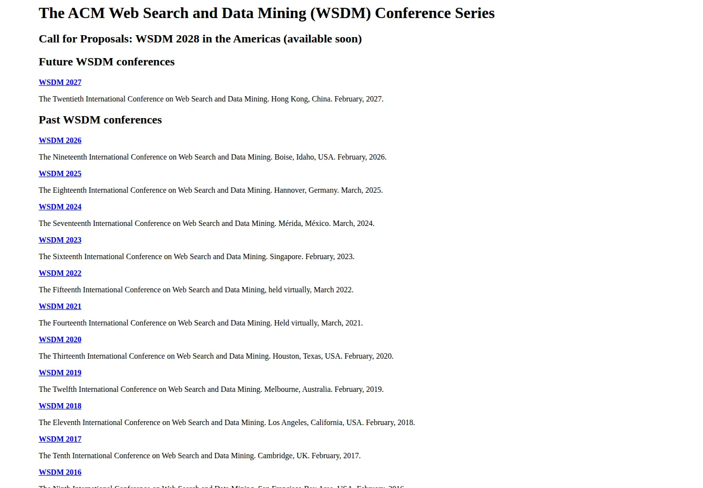Screenshot of wsdm-conference.org