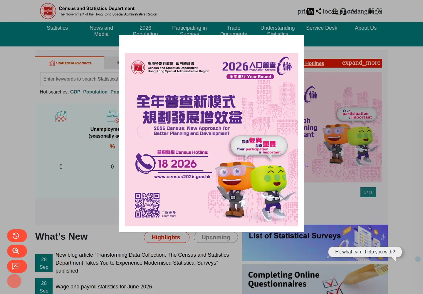 Screenshot of censtatd.gov.hk