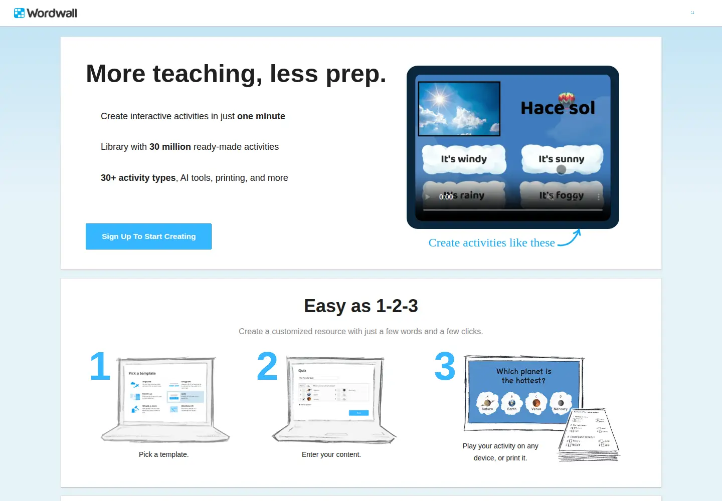 Screenshot of wordwall.net