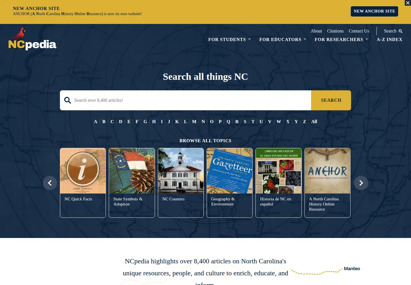 Screenshot of ncpedia.org