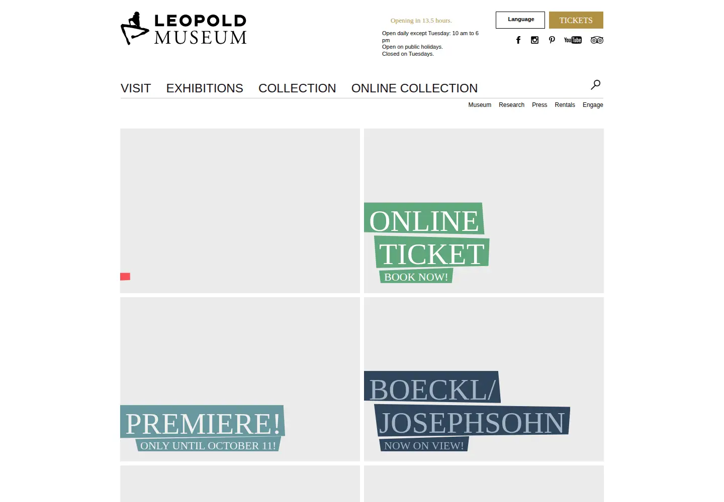 Screenshot of leopoldmuseum.org