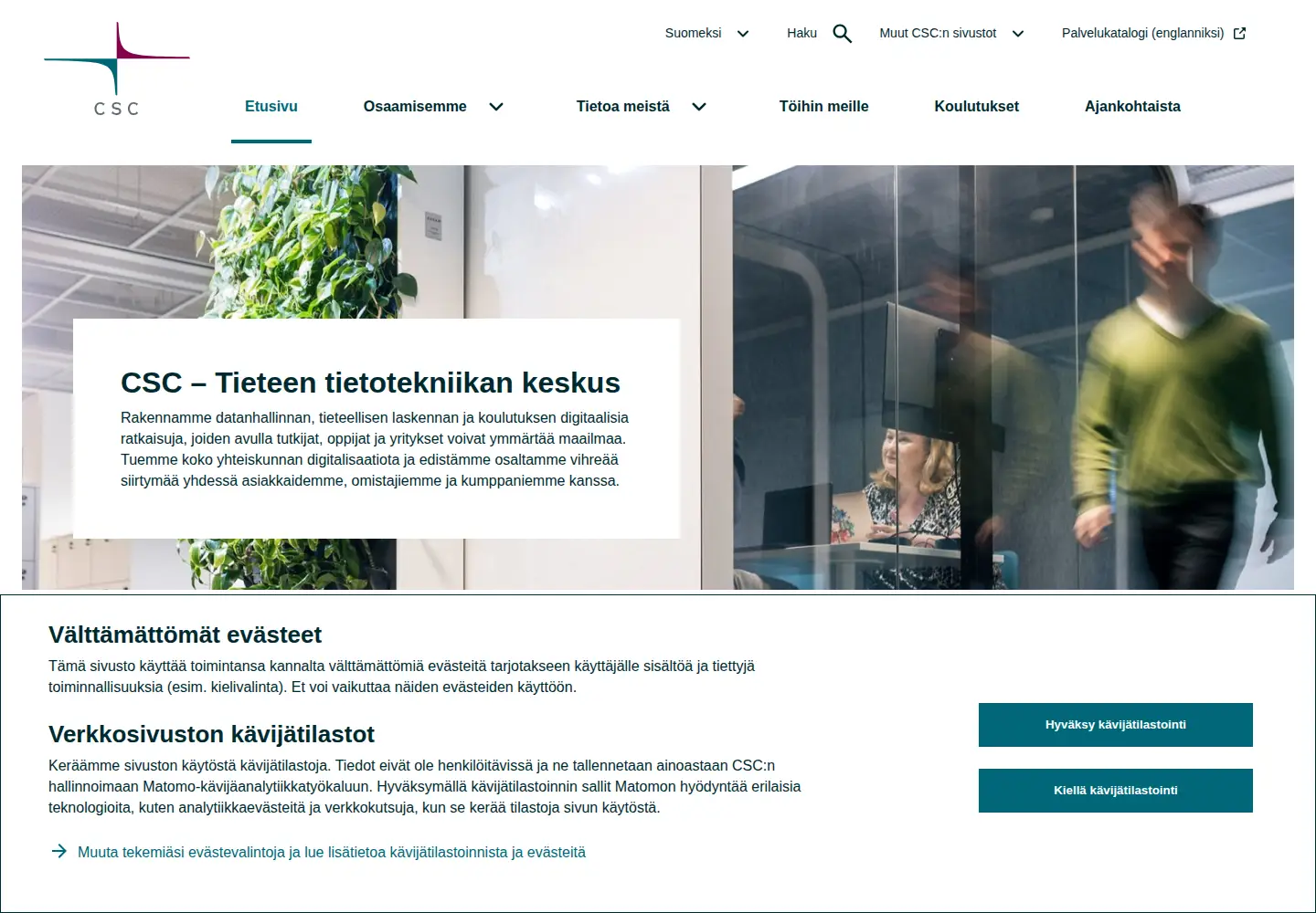 Screenshot of csc.fi