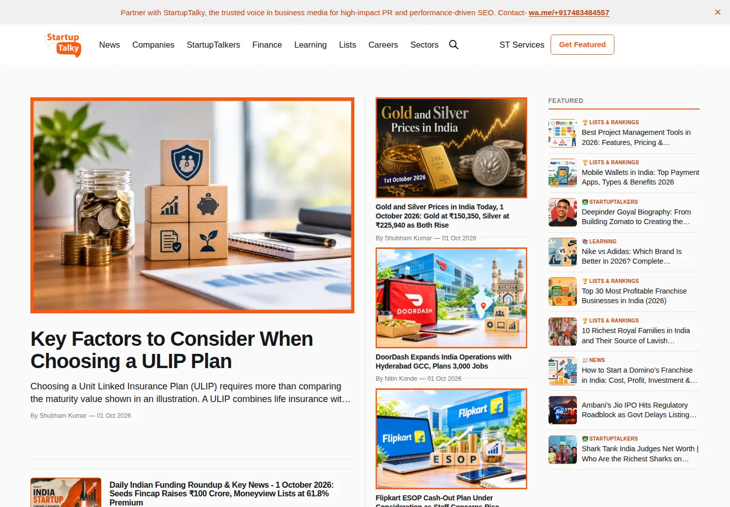 Screenshot of startuptalky.com