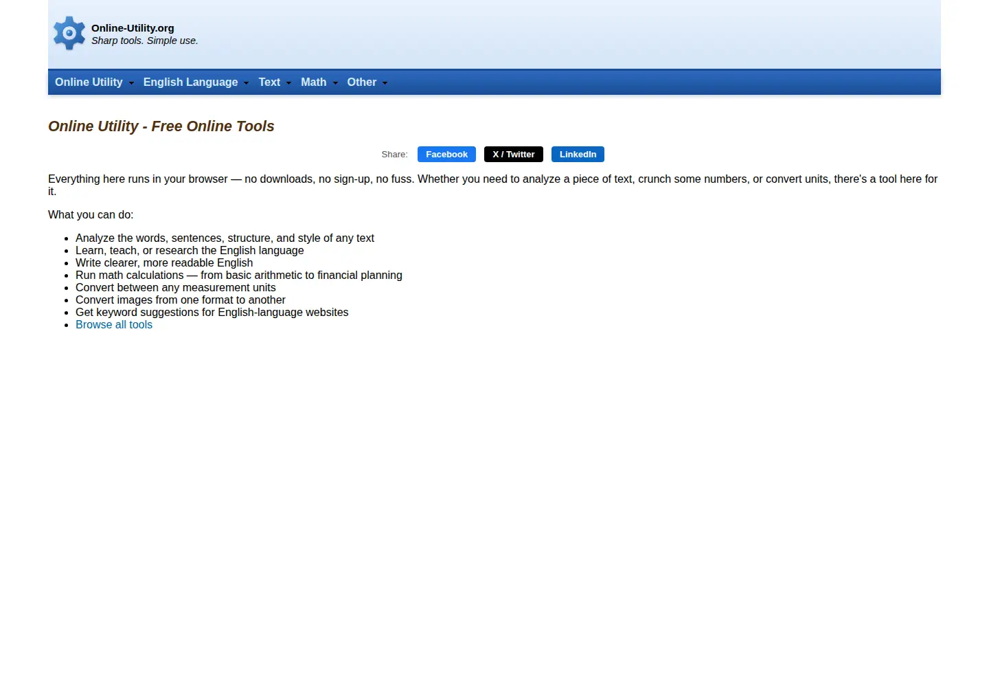 Screenshot of online-utility.org