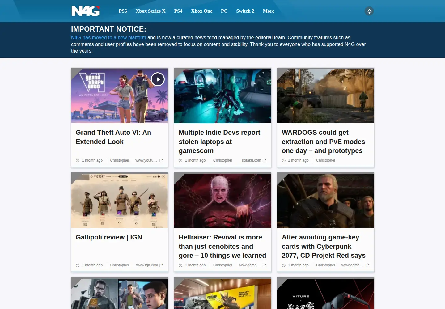 Screenshot of n4g.com