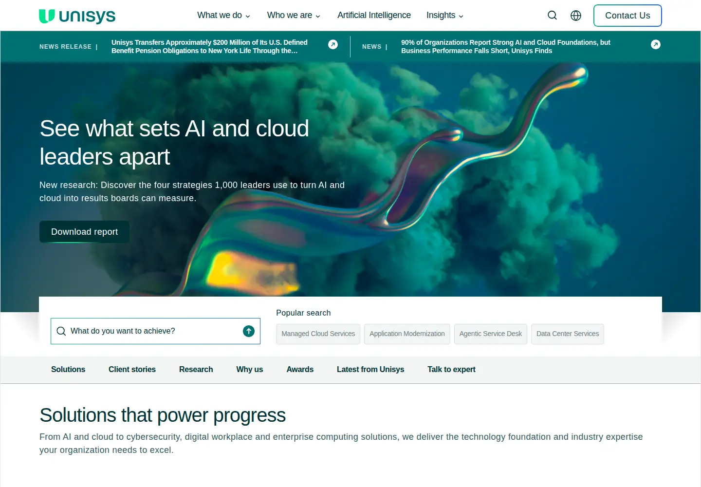 Screenshot of unisys.com