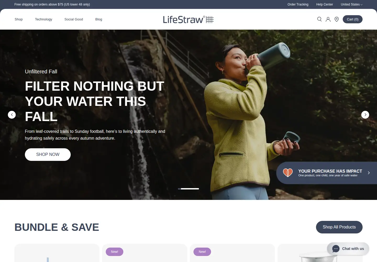 Screenshot of lifestraw.com
