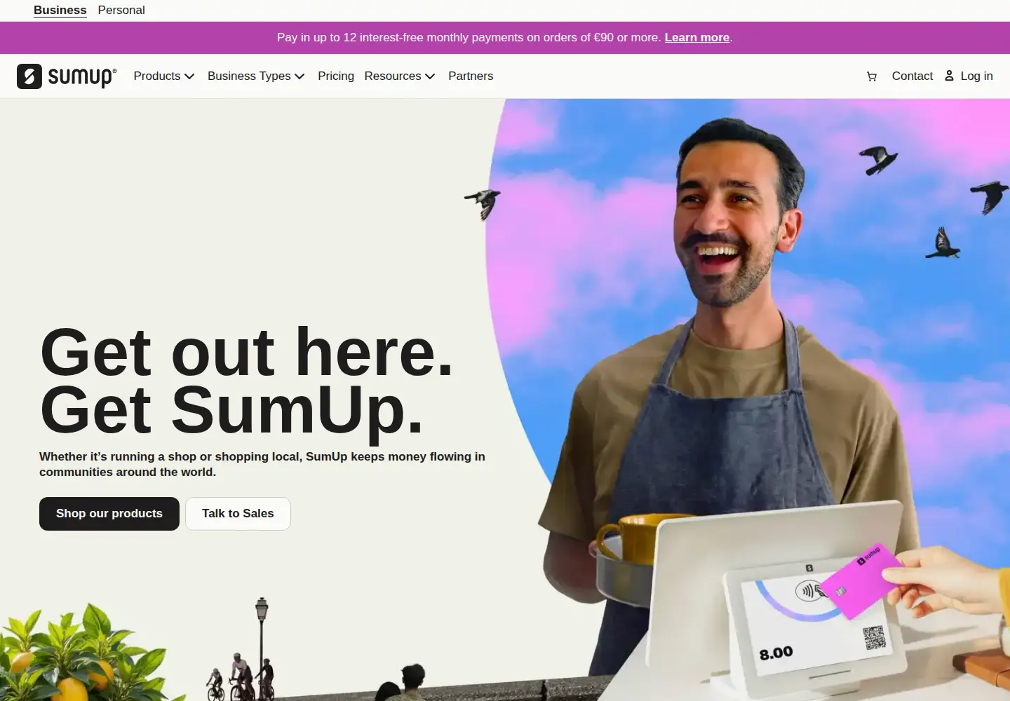 Screenshot of sumup.co.uk