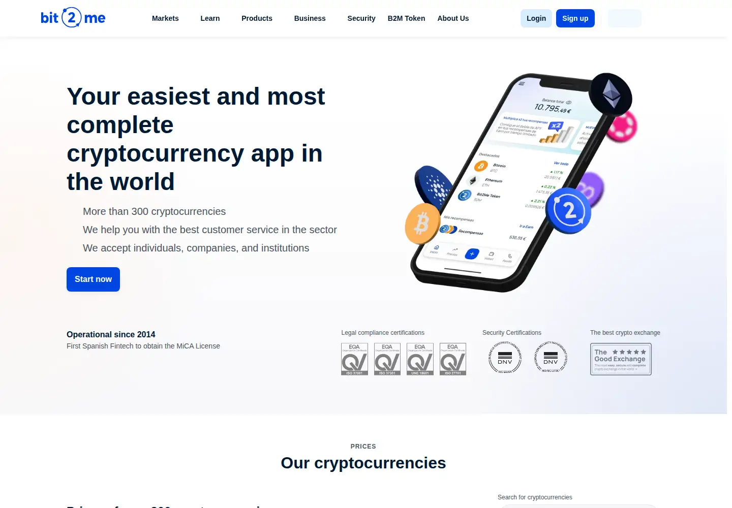 Screenshot of bit2me.com