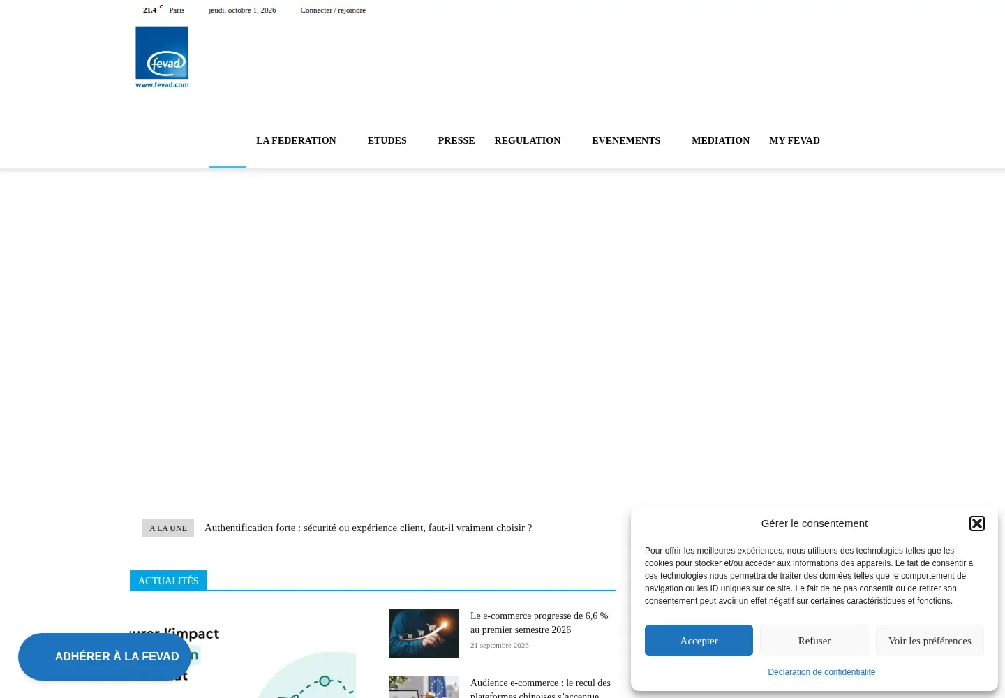 Screenshot of fevad.com