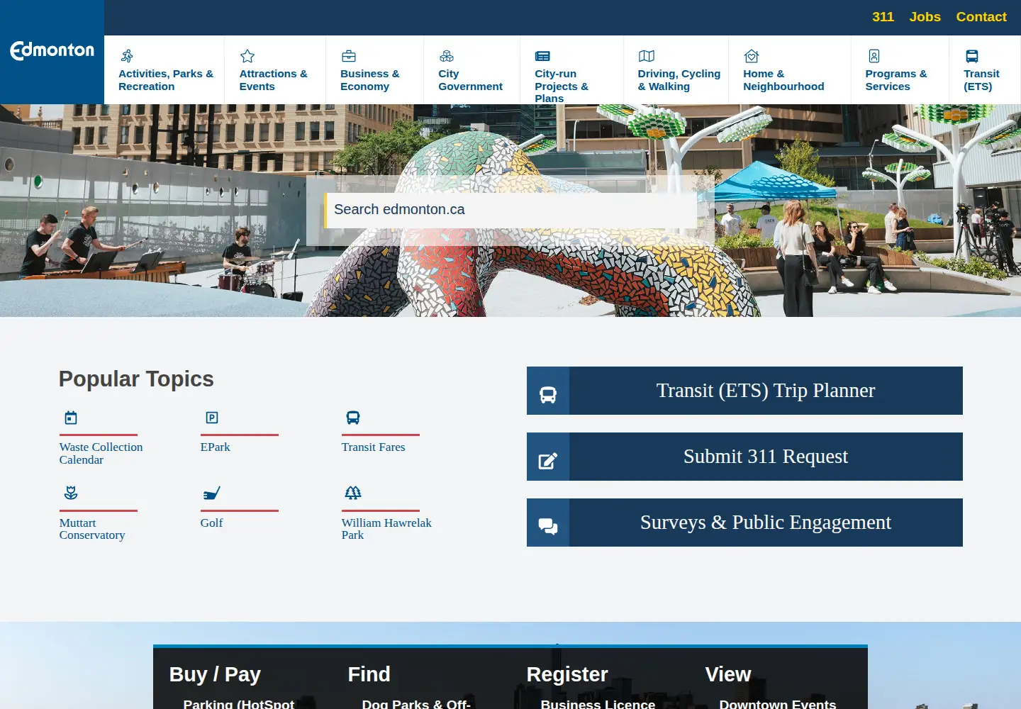 Screenshot of edmonton.ca