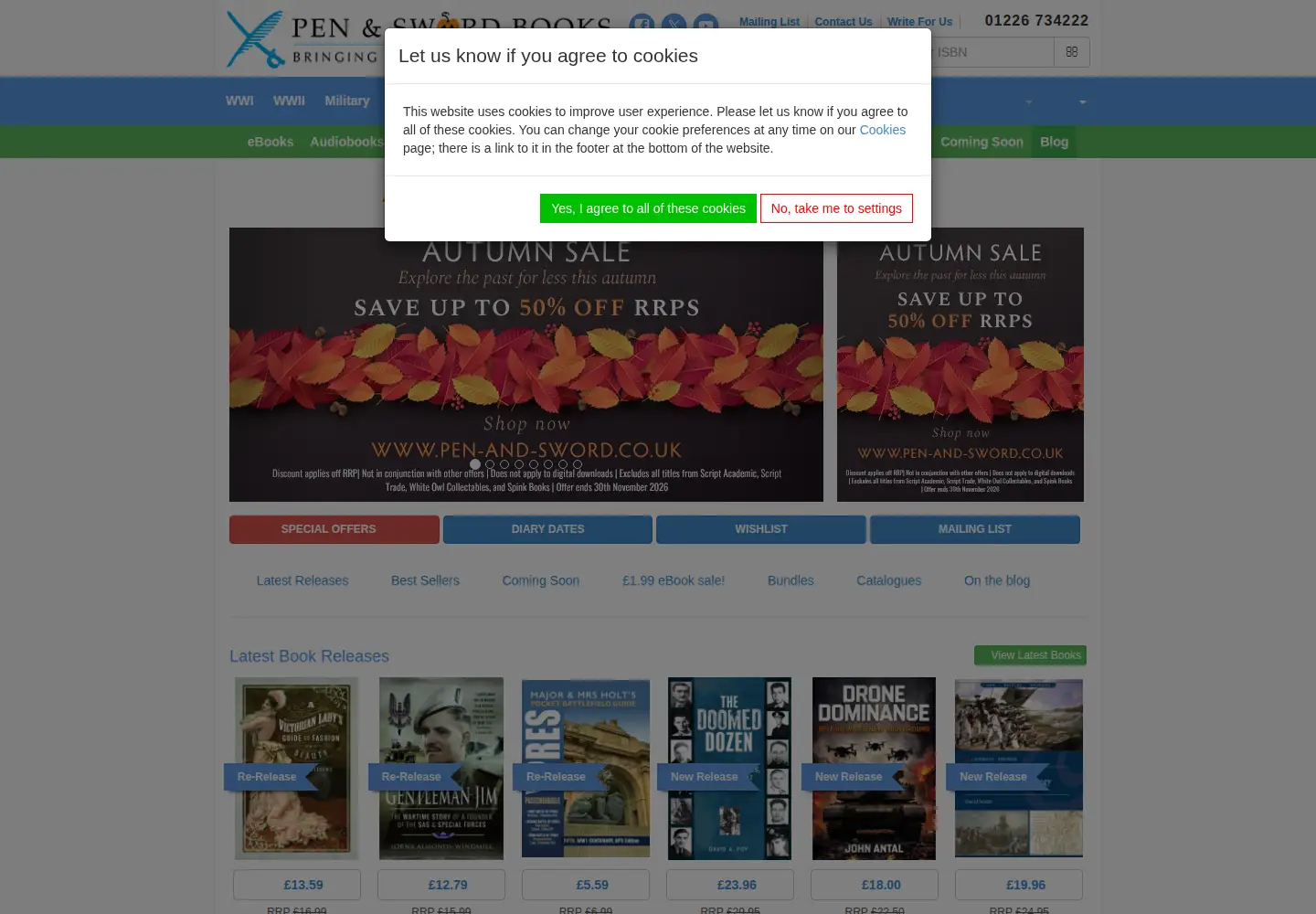 Screenshot of pen-and-sword.co.uk
