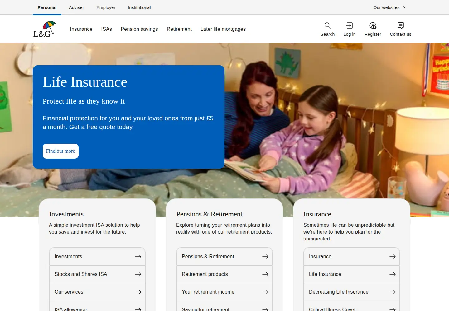 Screenshot of legalandgeneral.com