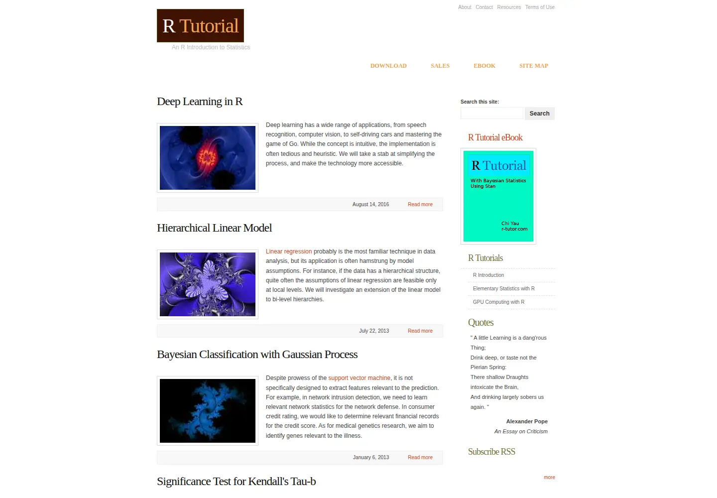 Screenshot of r-tutor.com