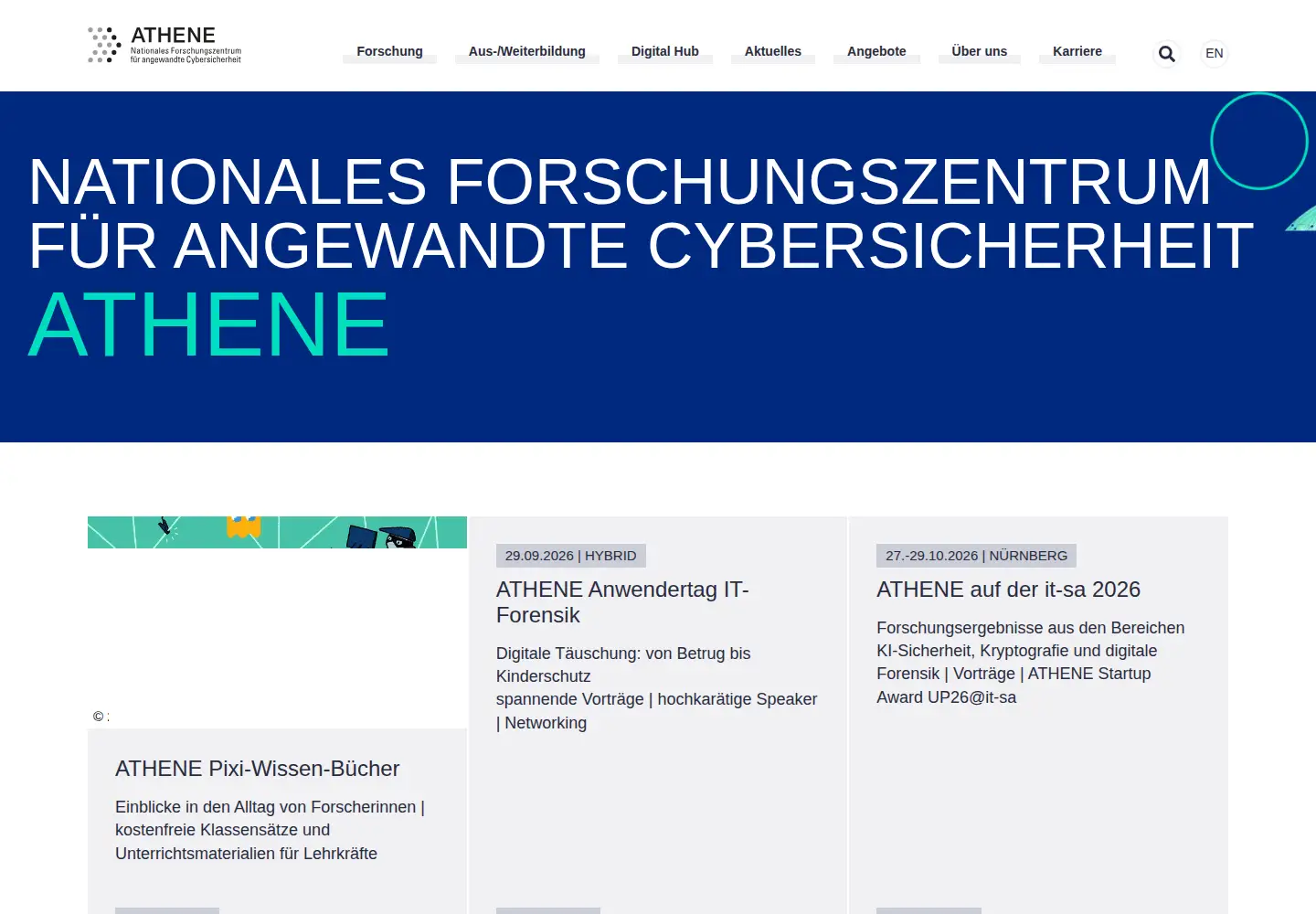 Screenshot of athene-center.de