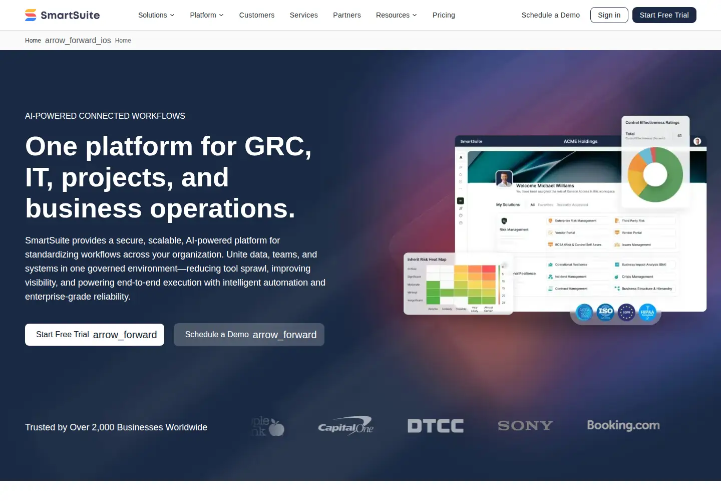 Screenshot of smartsuite.com