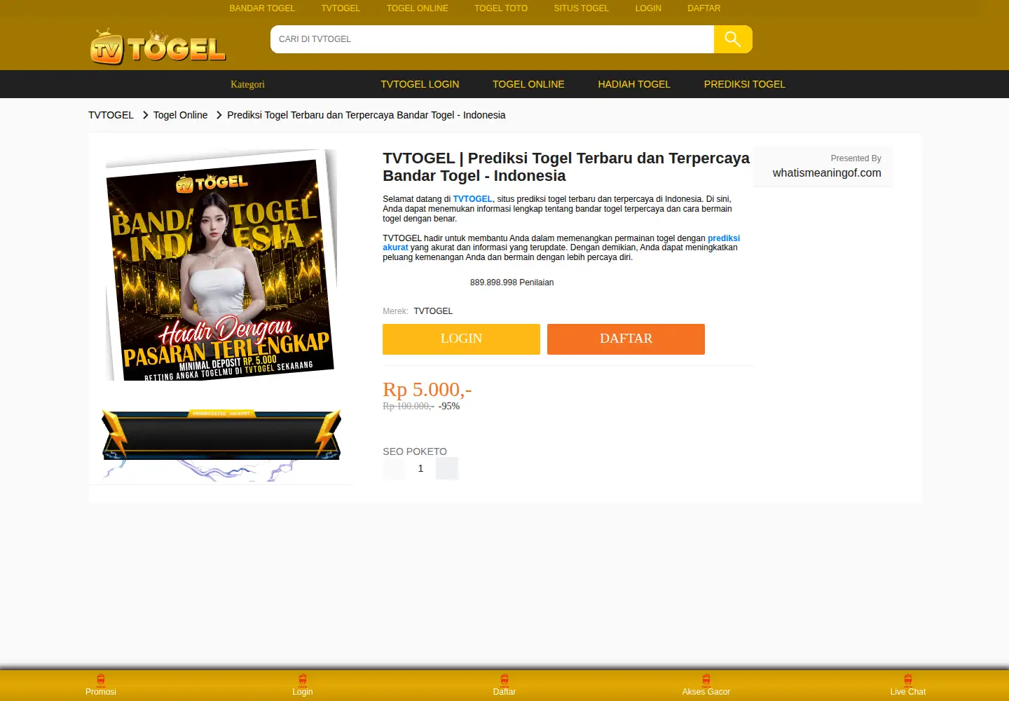 Screenshot of whatismeaningof.com