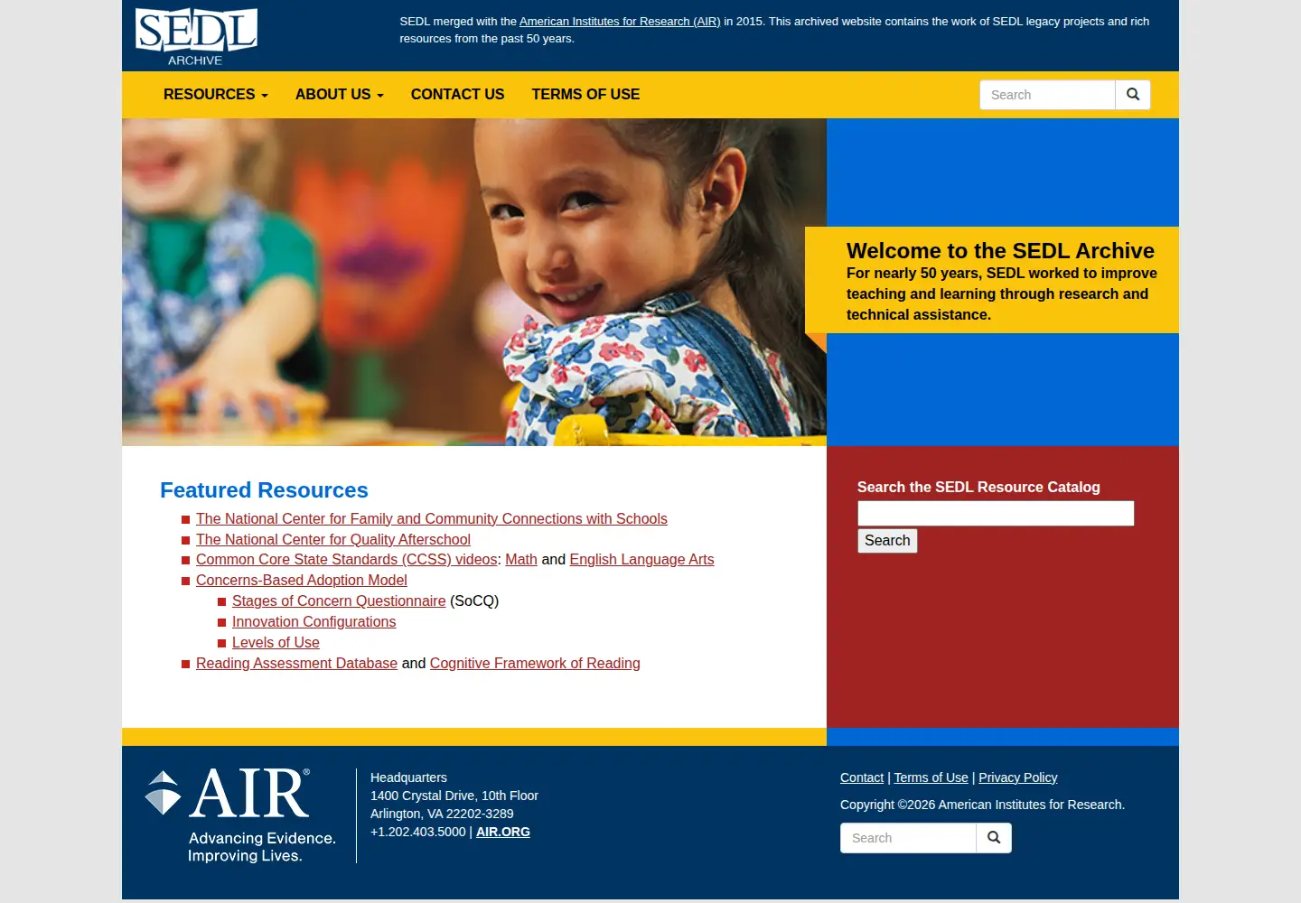 Screenshot of sedl.org