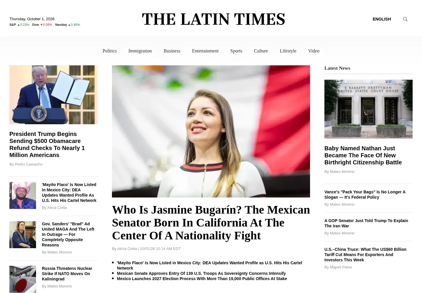 Screenshot of latintimes.com