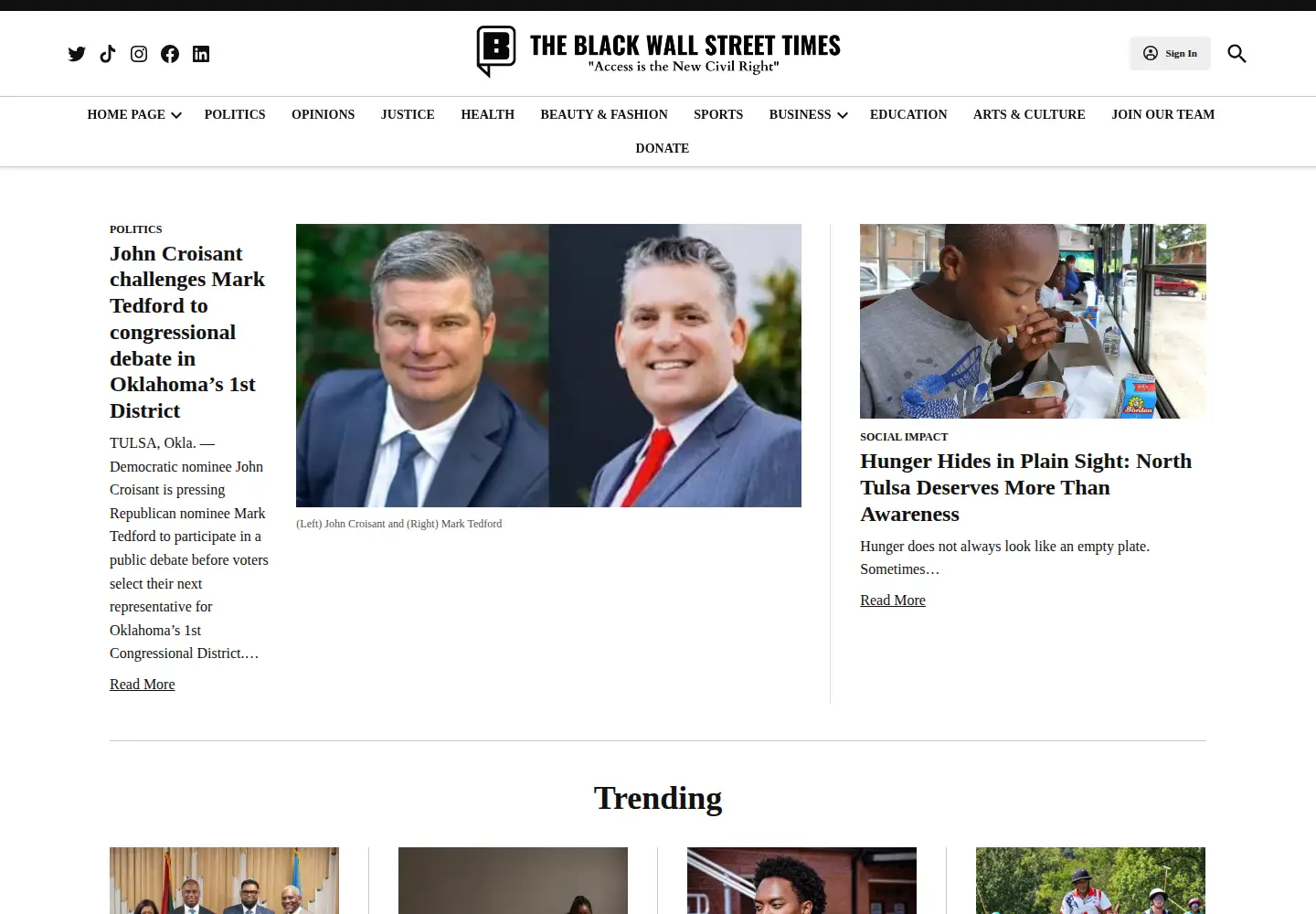 Screenshot of theblackwallsttimes.com
